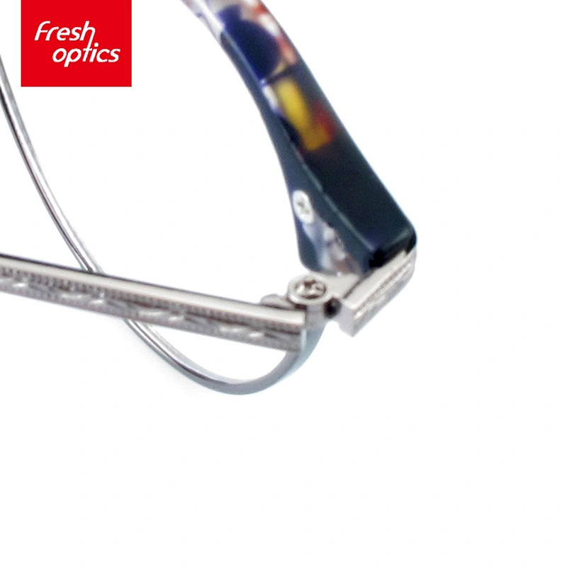TR1193 Half Rim Spectacles Frames TR90 Metal Temple Optical Frames For Women