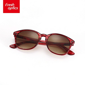 6P005 Designer Polarized Bright Red Plastic Sunglasses