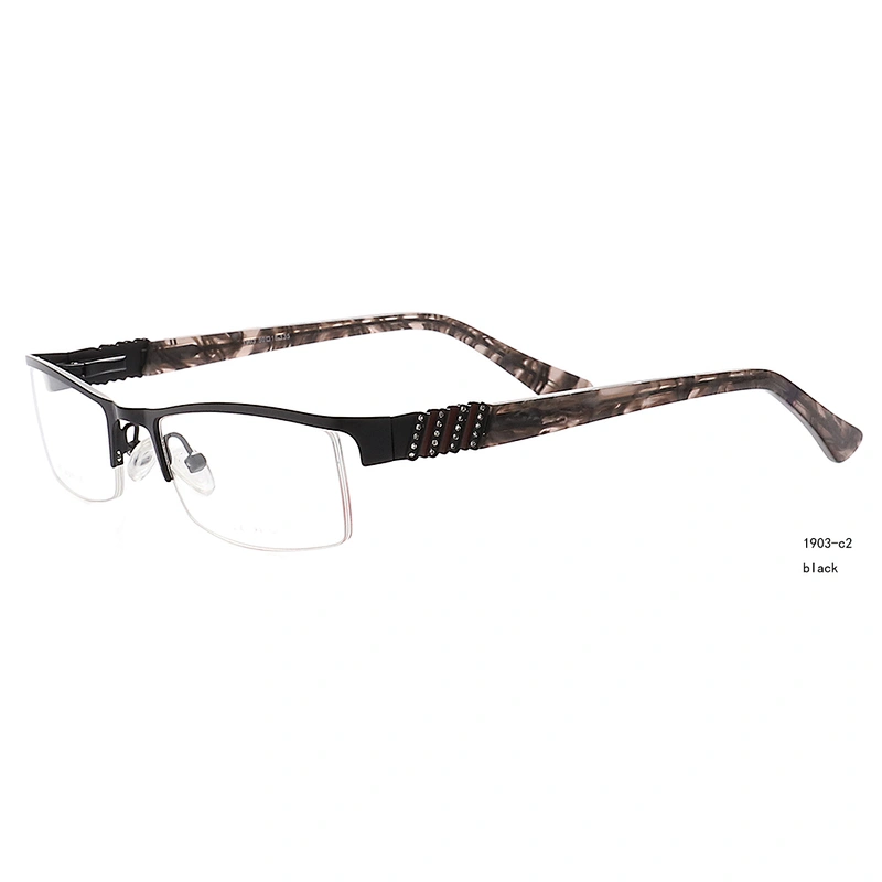 High quality men metal optical eyeglasses frames with diamond