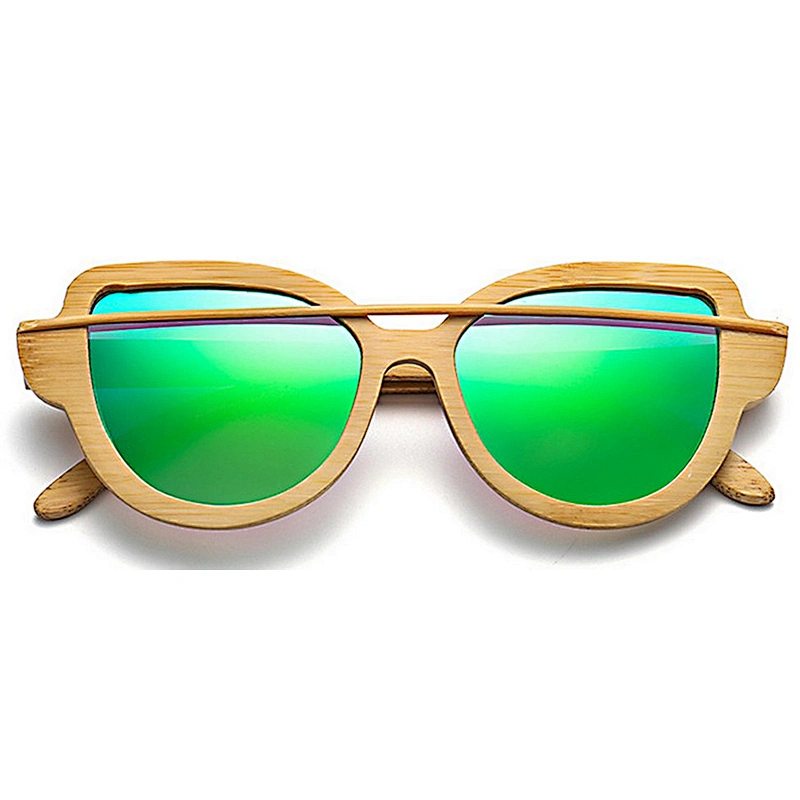 Cat eye colorful custom design american brand high quality bamboo polarized sunglasses for women 2019