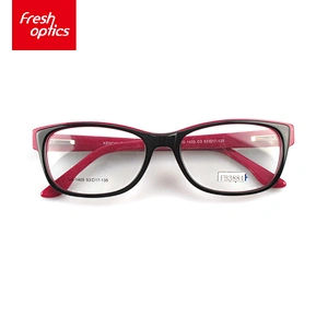 FB3884 Black And Red Acetate French Eyeglass Frames