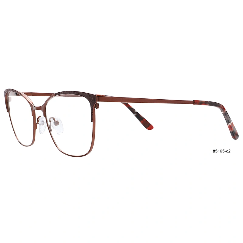 Designer fashion stainless steel eyewear gold metal eyeglass optical frames