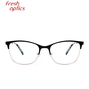 Female low MOQ metal optical frames eyeglasses ready stock