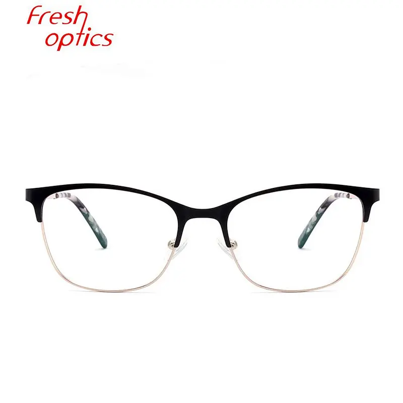Female low MOQ metal optical frames eyeglasses ready stock