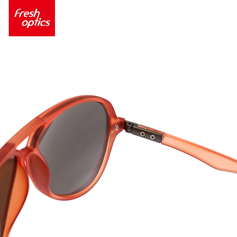 6P007 Designer Double Bridge Bright Red Plastic Sunglasses