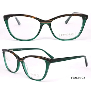FB4634 Hot sell lamination acetate glass optical frame high quality eyewear glass