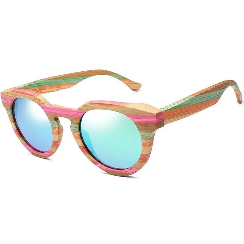 Custom hand made printed fashionable polarized sun glasses Eco-friendly bamboo sunglasses
