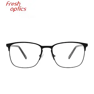 OEM Black square metal eyeglasses optical frames for male