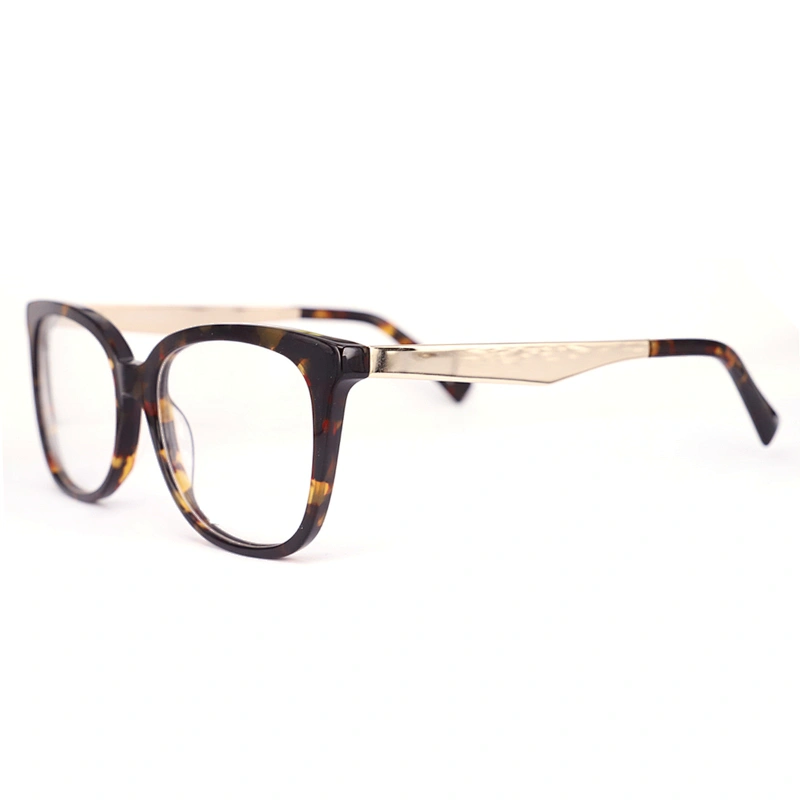 FB5478 Factory direct sell glasses frame wide temple metal optical frames acetate spectacle frames