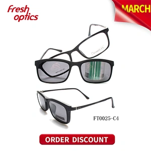 FT0025 Unisex Ultem Clip On Sunglasses With Square Design