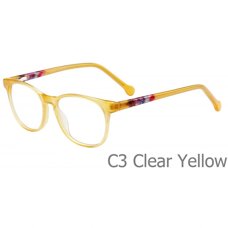2020 popular round pink acetate optical eyeglasses frames for kids