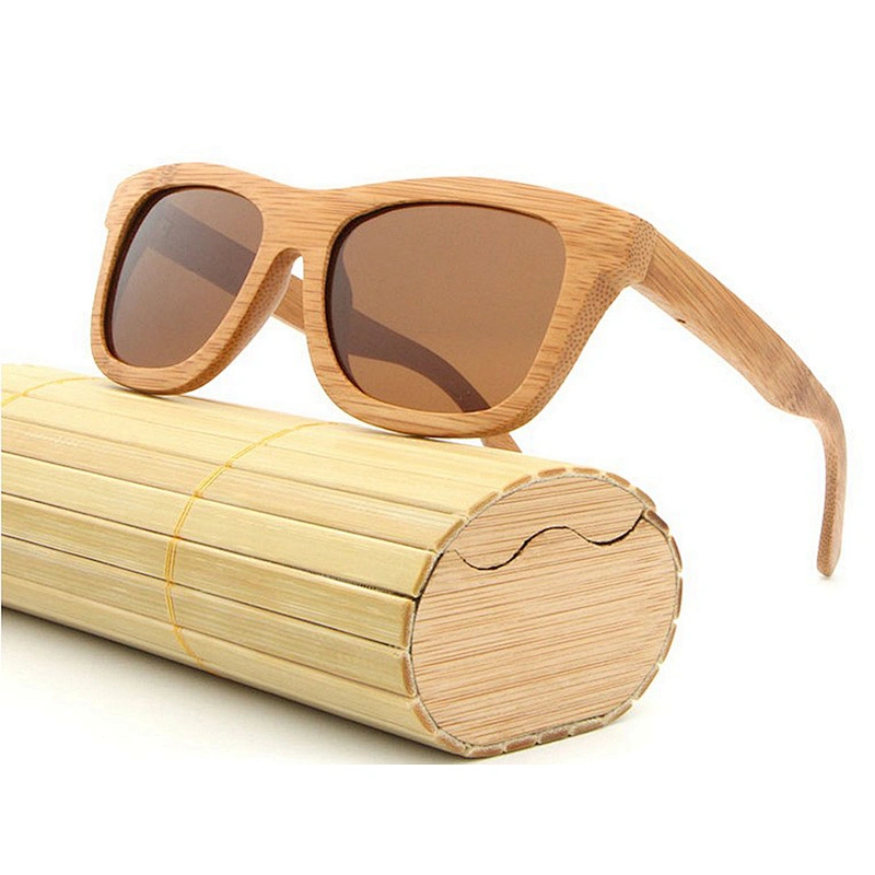 Handmade bamboo sun glasses with blue coating polarized lens sunglasses custom 2019