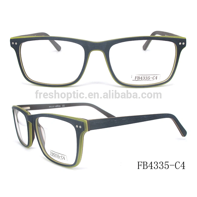 FB4335 Wooden fashion acetate material optical frames eyewear glass unisex style