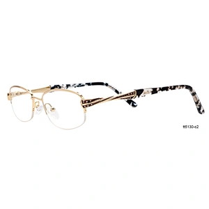 High quality prescription diamond metal half rim eyewear optical frames for german