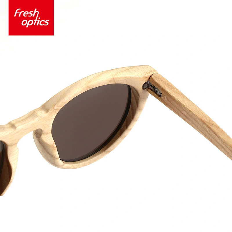 6W005 Light Brown Wooden Sunglasses With Polarized