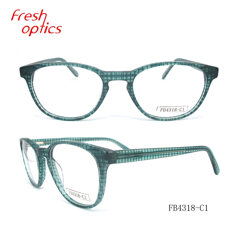 FB4318 New model eyewear frame glasses fashion colorful material transparent stripe acetate frame