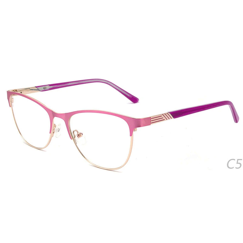 New style purple metal optical eyeglasses frames ready stock