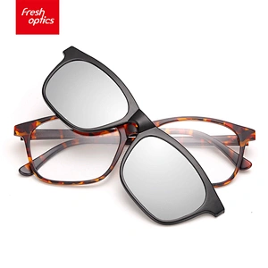 TR2209 Mirrored Thin Temple Clip On Ultem Sunglasses