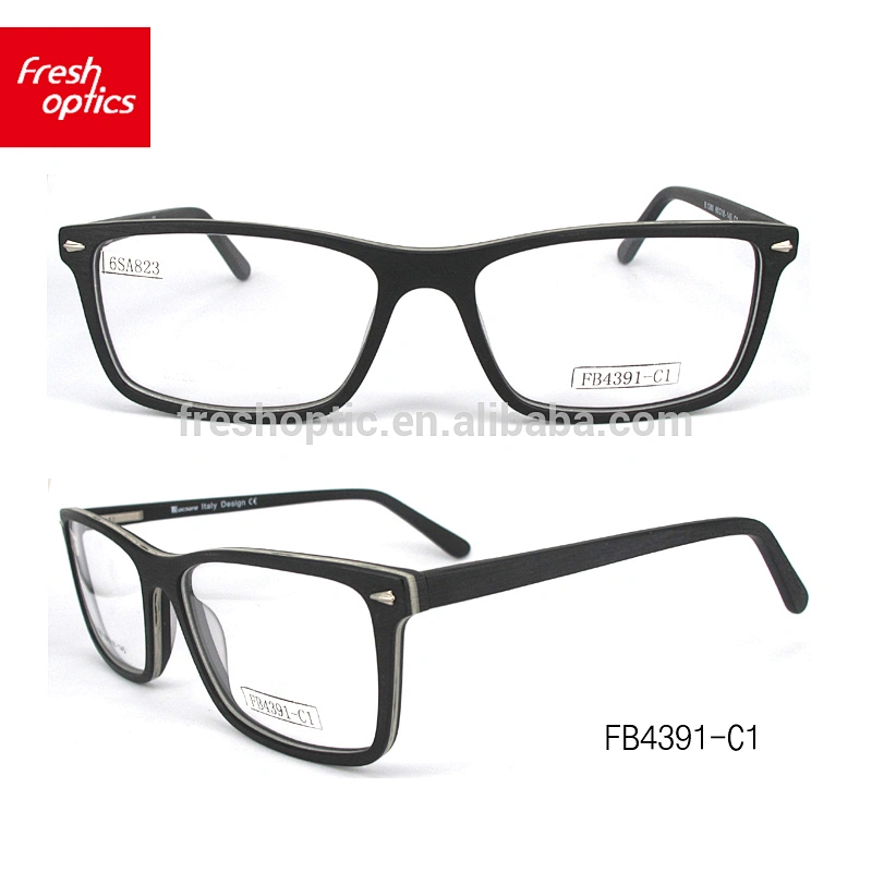 FB4391 wooden optical frames wholesale designer glasses popular acetate eyewear