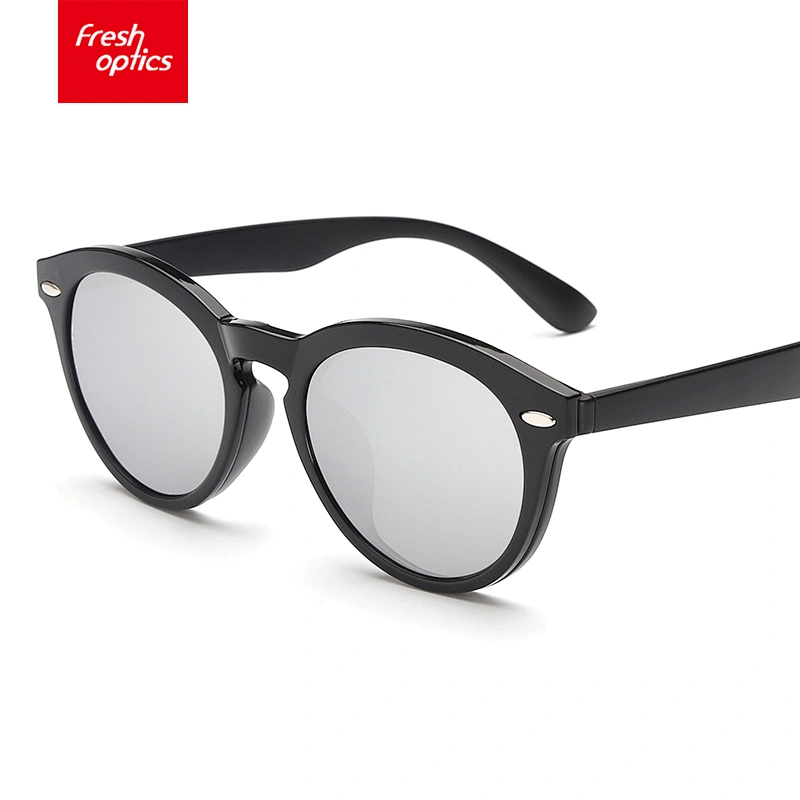 TR2205 Colorful Mirror Lens Round Sunglass Clip On
