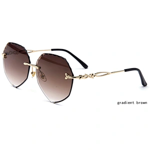 high quality hot sale ocean lens heart shaped rimless polarized sunglasses