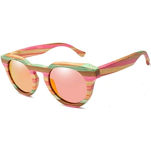 Custom hand made printed fashionable polarized sun glasses Eco-friendly bamboo sunglasses