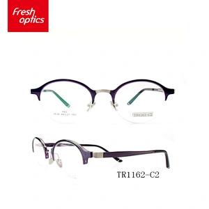 TR1162 OEM TR90 Half - Rim Vintage Optical Frames With Gold Angle