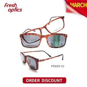 FT0025 Unisex Ultem Clip On Sunglasses With Square Design
