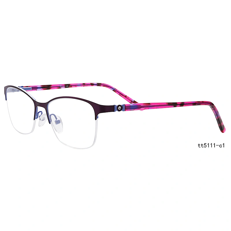 blue blocker glasses frame stainless steel metal eyeglasses optical frames for women