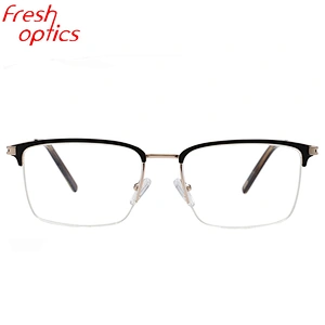 Modern design Italy frames Half rim stainless steel stylish metal optical glasses frames for mens