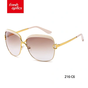 LM216 Plastic Fashion Thick Frame Sunglass With Leopard Grain