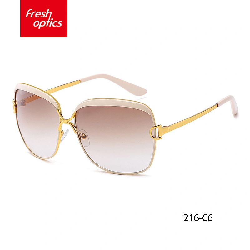 LM216 Plastic Fashion Thick Frame Sunglass With Leopard Grain
