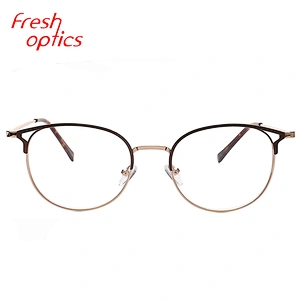 Clear lenses mens soft vintage round metal eye glasses optical frames 1 piece 2019