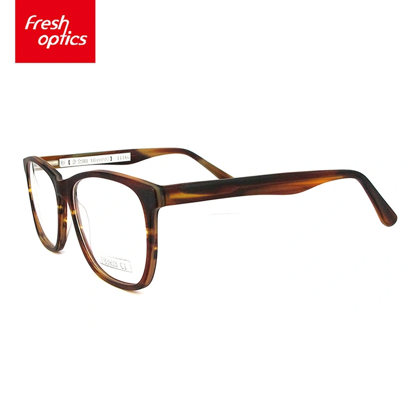 FB3933 Brown acetate eyeglass frame with low price, Handmade optical frames
