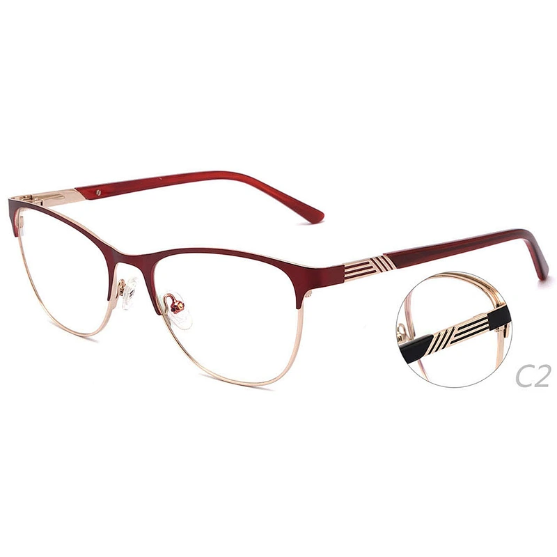 New style purple metal optical eyeglasses frames ready stock