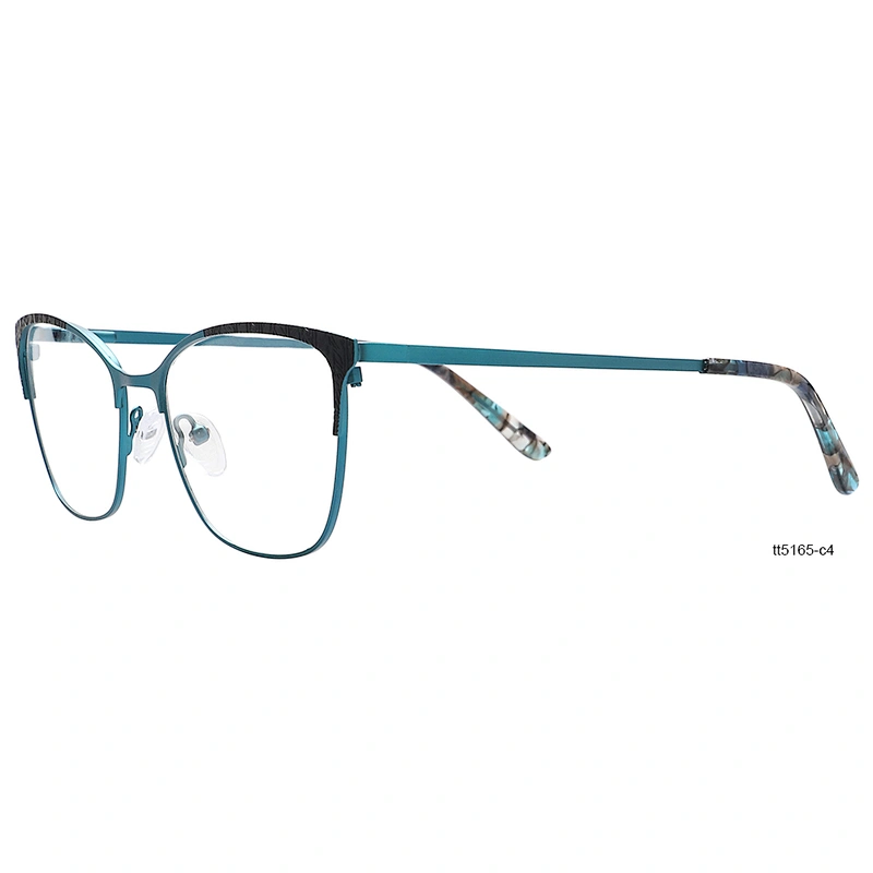 Designer fashion stainless steel eyewear gold metal eyeglass optical frames