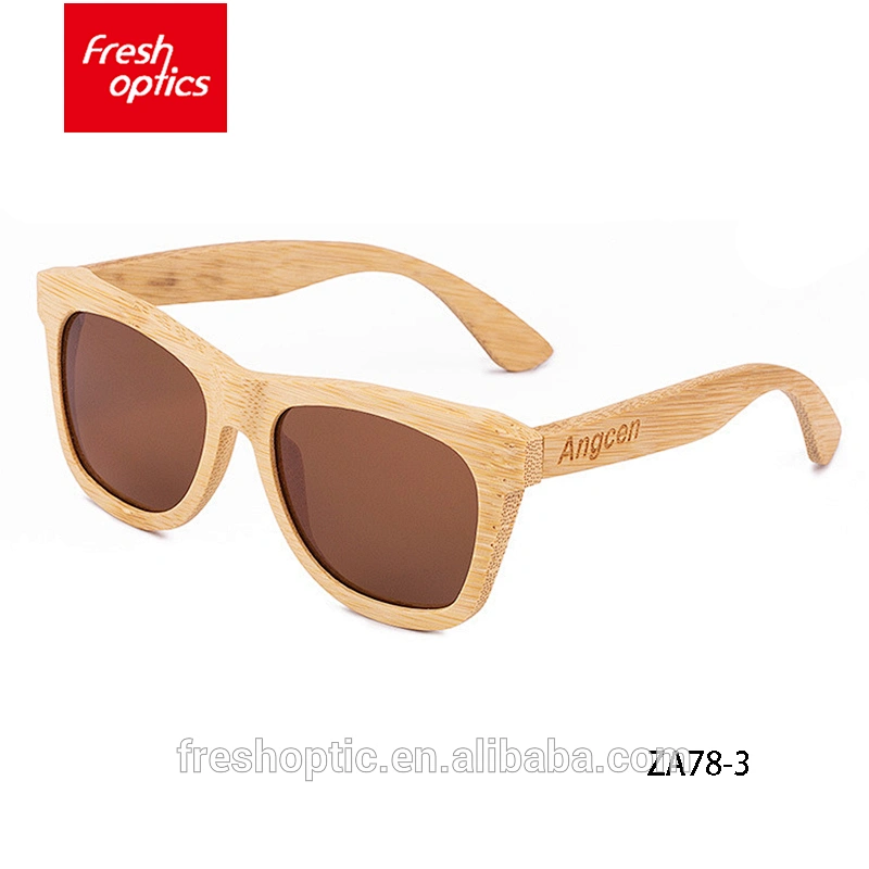 ZA78 Fashion red bamboo double lenses sunglasses