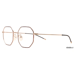 2020 high quality anti blue polygonal metal optical glasses frames