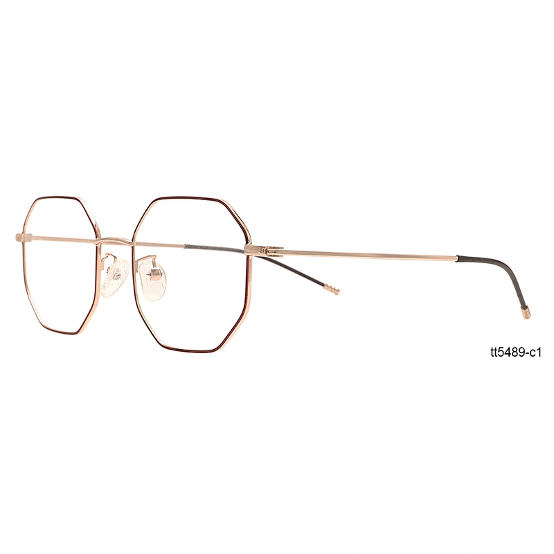 2020 high quality anti blue polygonal metal optical glasses frames