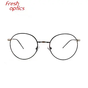 Rose gold latest eyewear circle round glasses copper optical frame eyeglasses frames for unisex