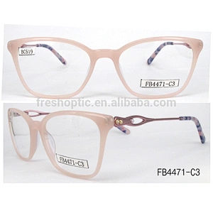 FB4471 2018 fashion optical frames colorful material acetate spectacles metal temple reading glass for ladies