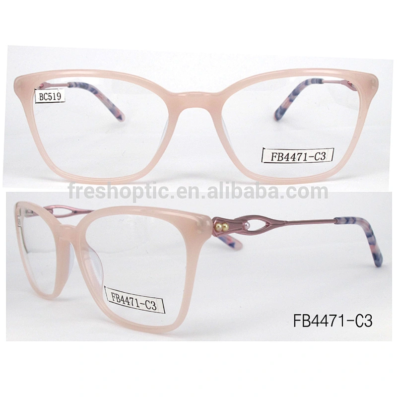 FB4471 2018 fashion optical frames colorful material acetate spectacles metal temple reading glass for ladies