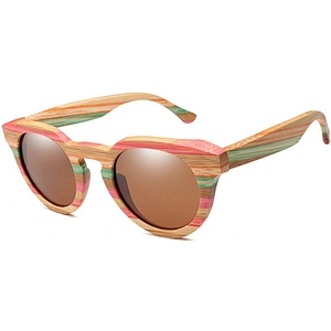 Custom hand made printed fashionable polarized sun glasses Eco-friendly bamboo sunglasses