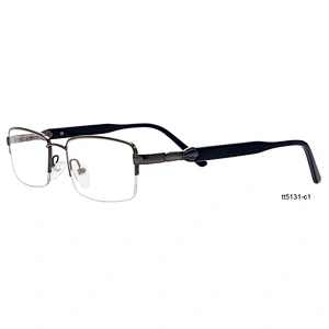 Italian gentleman gold metal half rim optical spectacles eyeglasses frames