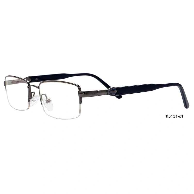 Italian gentleman gold metal half rim optical spectacles eyeglasses frames