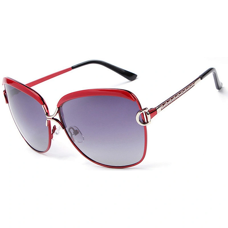 Luxury women red sun glasses custom Logo Printed Temple Cheap fashion sunglasses 2019