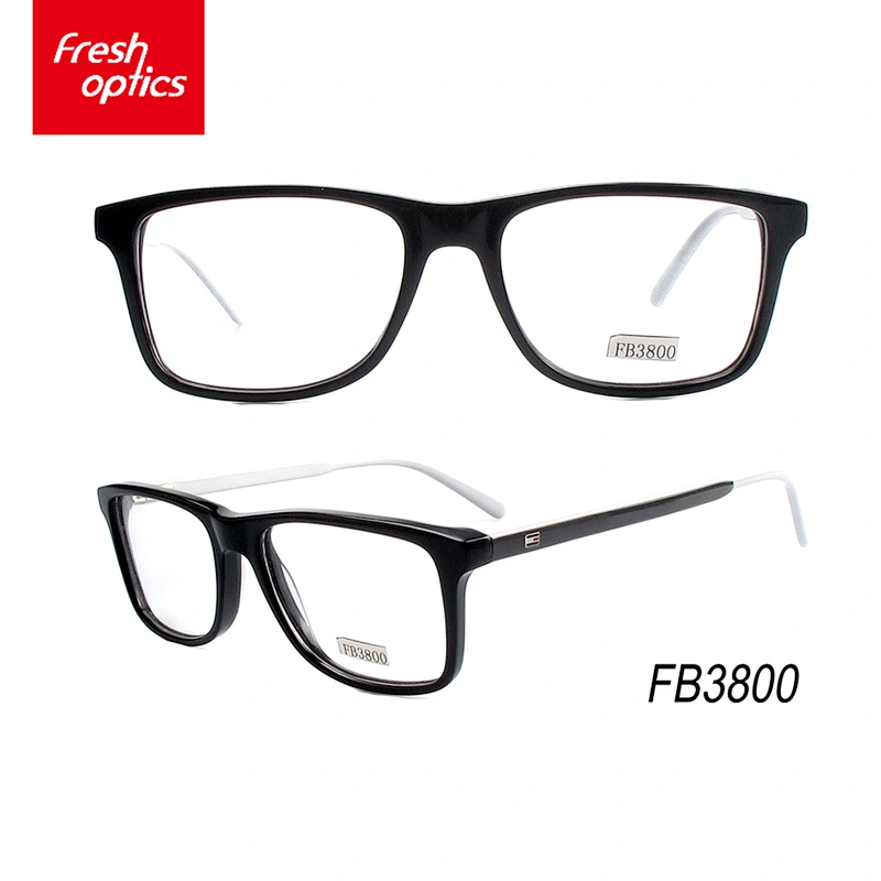 FB3800 Acetate Eye Glasses Frame With White Tip,Hand Made Eyewear Frames