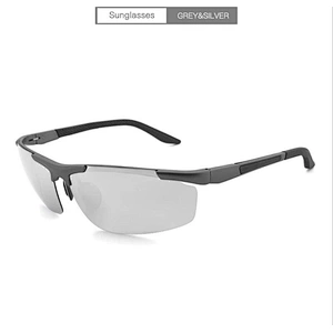 Aluminum men's rimless sunglasses polarized coating  cycling driving sport sunglasses for men