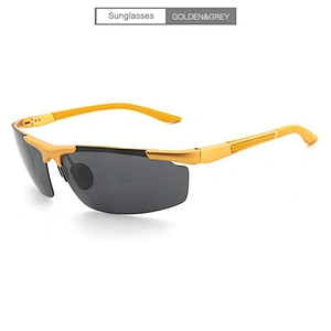 Aluminum men's rimless sunglasses polarized coating  cycling driving sport sunglasses for men