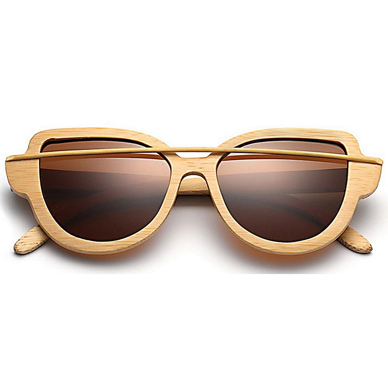 Cat eye colorful custom design american brand high quality bamboo polarized sunglasses for women 2019